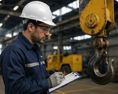 Inspección de equipos de izaje — trabajo en planta
