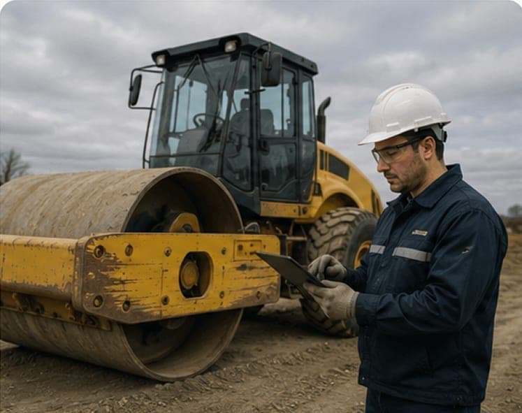 Inspección de equipos viales — trabajo en planta